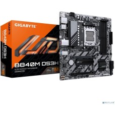 Материнская плата Gigabyte B840M DS3H {Socket AM5, AMD B840, 4xDDR5-5200, HDMI+DP+DP, 2xPCI-Ex16, 4xSATA3(RAID 0/1/10), 2xM.2, 8 Ch Audio, 1x2,5GLan, (4+4)xUSB2.0, (2+2)xUSB3.2, (1+1)xUSB Type-C™, 1xPS/2, mATX} RTL