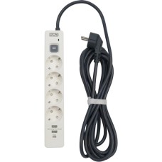 POWERCOM Сетевой фильтр SP-01 USB2A1CW 3,0М 3.0м (4 розетки) белый/серый (коробка)