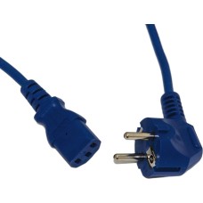 HYPERLINE Сетевой кабель PWC-IEC13-SHM-5.0-RD питания компьютера (Schuko+C13) (3x1.0), 10A, угловая вилка, 5м, цвет красный (ПВС-АП-3*1,0-250-S22C13-10-5,0 ГОСТ 28244-96)