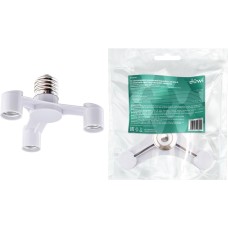 DUWI 24654 1 Переходник цокольный Е40-3хЕ27, лучевой, пластик, белый, 24654 1,