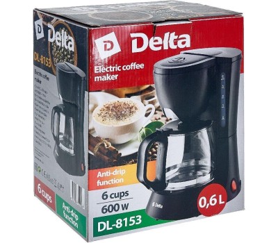 Кофеварка DELTA DL-8153 black