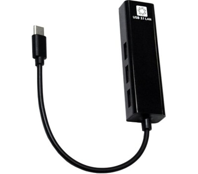 переходник-адаптер 5BITES UA3C-45-09BK USB3.1 / 3*USB2.0 / RJ45 100MB / BLACK