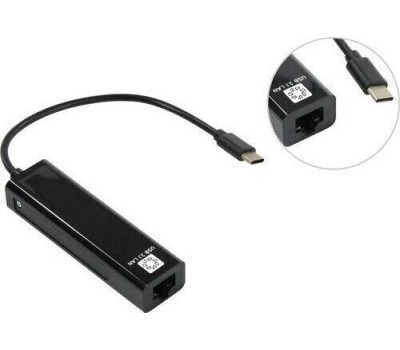 переходник-адаптер 5BITES UA3C-45-09BK USB3.1 / 3*USB2.0 / RJ45 100MB / BLACK