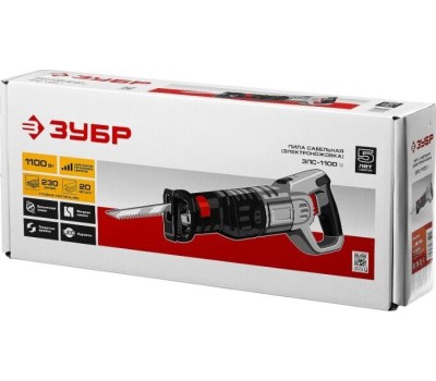 Пила ЗУБР ЗПС-1100 Э Пила сабельная 1100 Вт, 800-2700 ход/мин