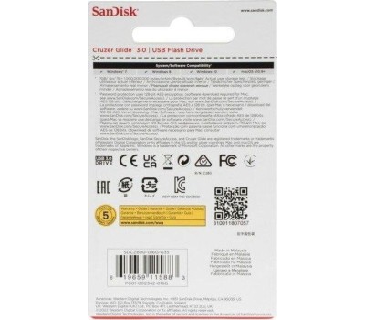 флешка SANDISK 16GB Cruzer Glide USB 3.0 (SDCZ600-016G-G35)
