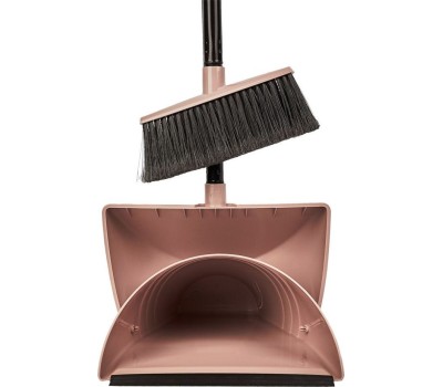 Набор для уборки SVIP SV3135БЖ большой совок, с крышкой, бежевый, с длинными ручками