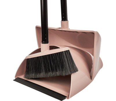 Набор для уборки SVIP SV3135БЖ большой совок, с крышкой, бежевый, с длинными ручками