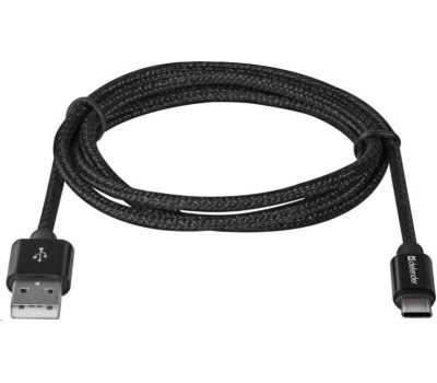USB кабель DEFENDER (87814) USB09-03T PRO USB2.0, AM-TYPE-C, 1.0 м, черный