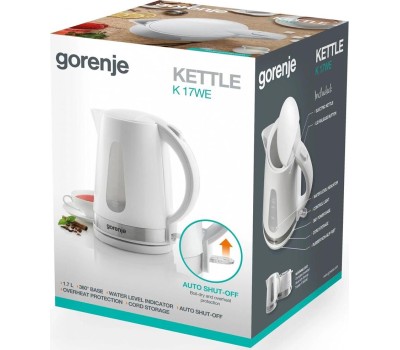 Чайник электрический GORENJE K17WE белый