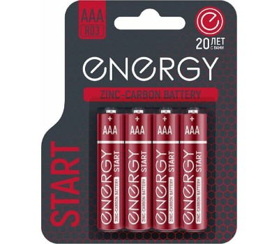 Батарейка солевая ENERGY Start R03/4B (AAА) (107039)