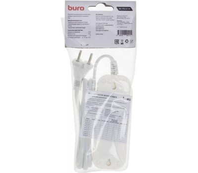 Удлинитель BURO BU-PSL3.1/W 1.5м (3 розетки) белый (пакет ПЭ)