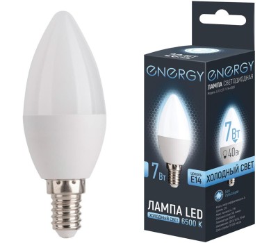 Лампа светодиодная ENERGY LED С37-7-E14-6500 (109290)