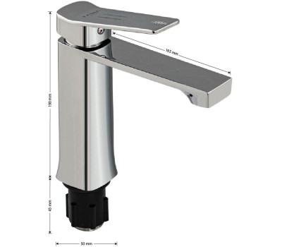 Смеситель FABIA 9741 Смеситель для раковины шаровый, литой квадратный корпус, цвет ХРОМ