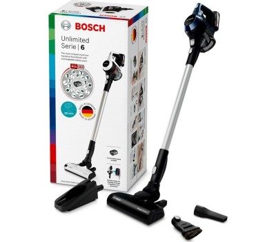 BOSCH Вертикальный пылесос (handstick) Unlimited 6 BCS611P4A, черный/синий