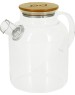 POMI D'ORO P250089 Neri Чайник заварочный стеклянный с фильтром-пружиной и бамбуковой крышкой, 1800мл