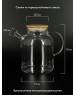 POMI D'ORO P250089 Neri Чайник заварочный стеклянный с фильтром-пружиной и бамбуковой крышкой, 1800мл