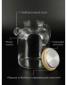 POMI D'ORO P250089 Neri Чайник заварочный стеклянный с фильтром-пружиной и бамбуковой крышкой, 1800мл