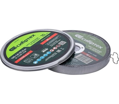 СИБРТЕХ Круг отрезной по металлу, 125 х 1,0 х 22,2 мм, 84%A+16%B, в метал.банке, 10 шт. 7431370