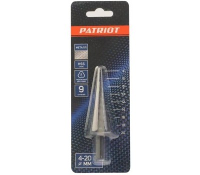 Сверло PATRIOT Сверло по металлу ступенчатое (4-20 мм, шаг 2 мм)