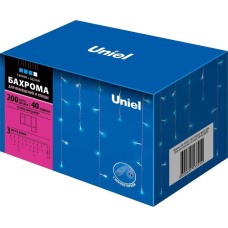 Гирлянда UNIEL (UL-00007210) ULD-B3007-200/TTK BLUE-WHITE IP44 Бахрома светодиодная с эффектом мерцания, 3м. Соединяемая. 200 светодиодов. Синий и белый свет.