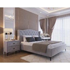 Кровать интерьерная НК-МЕБЕЛЬ TANGO кровать 1600х2000 Велюр Светло-серый 72307344 (2 кор.)