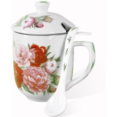 POMIDORO POMI D'ORO P260049 Peonies Кружка с заварником, 350мл