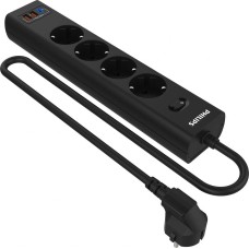 Сетевой фильтр PHILIPS Сетевой фильтр CHP4346BA/51, 2м, черный