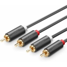 UGREEN Кабель AV104 (10517) 2RCA Male to 2RCA Male Cable. Длина: 1,5 м. Цвет: черный