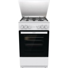 Плита газовая GORENJE Газовая плита GK5A42WF-B, электрическая духовка, металлическая крышка, чугун, белый