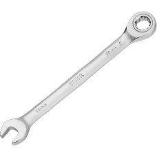 Ключ DENZEL Ключ комбинированный трещоточный, 11 мм, CrV, матовый хром 14705