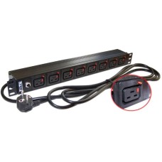 LANMASTER Блок распределения питания TWT-PDU-16A8C9L-3.0 верт.размещ. 8xC19 базовые 16A Schuko 3м