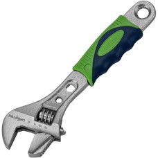 СИБРТЕХ Ключ разводной, 150мм, переставная губка, 2-х комп. рукоятка 15597