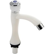 BRIMIX - Кран на одну воду, на раковину, металлокерамика, из высокопрочного АБС пластика, цвет БЕЛЫЙ. 6621