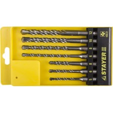 STAYER 7 шт: 5/6/8+R[-36]C:RCx110. 6/8/10/12х160 мм, набор SDS-plus буров, Professional (2930-H7)
