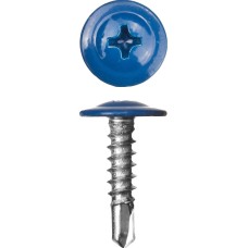 ЗУБР ПШМ-С 5005, 25 х 4.2 мм, синий насыщ., 400 шт (0,82 кг.), саморез с пресс-шайбой и сверлом (300211-42-025-5005)