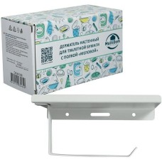 MULTIDOM Держатель настенный для туалетной бумаги с полкой 
