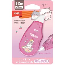 DELI Лента коррект. EH354 12мx5мм ассорти корпус белый блистер