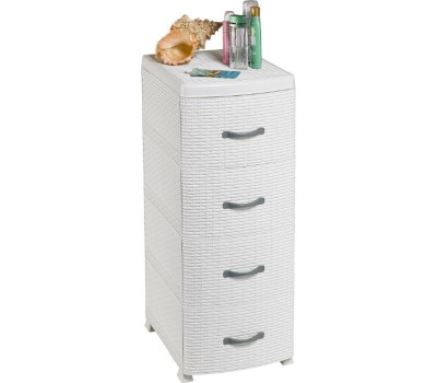 Комод VIOLET РОТАНГ белый 4-х секц. 035706