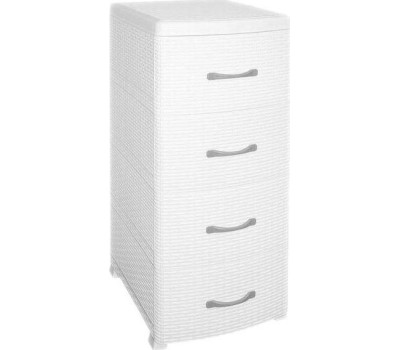 Комод VIOLET РОТАНГ белый 4-х секц. 035706