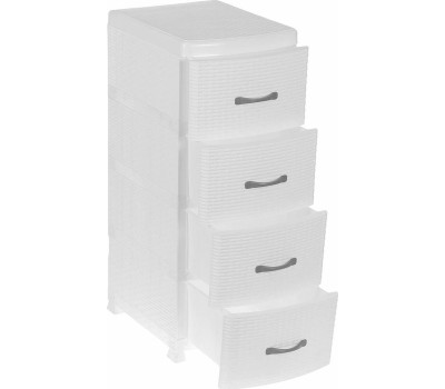 Комод VIOLET РОТАНГ белый 4-х секц. 035706