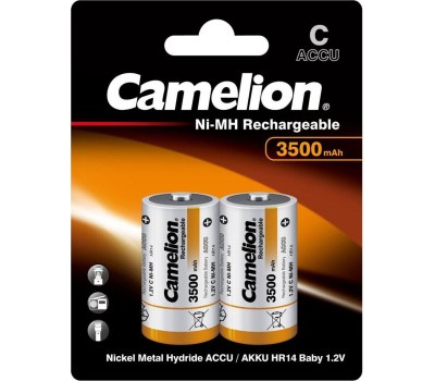 Элементы питания CAMELION (6184) C- 3500MAH NI-MH BL-2 (NH-C3500BP2, аккумулятор,1.2В)