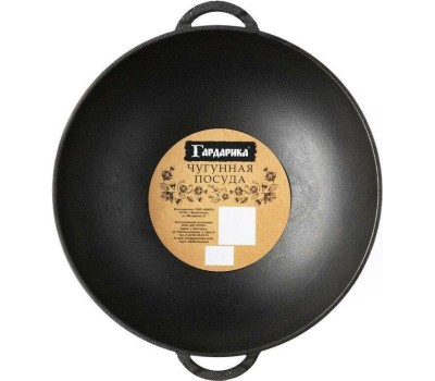 Сковорода ГАРДАРИКА 1030 чугунная с 2-мя ручками (Wok) д.300