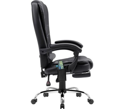 Кресло DEFENDER (64315) CARDINAL черный,PU,7 вибро,подножка