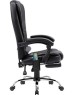 Кресло DEFENDER (64315) CARDINAL черный,PU,7 вибро,подножка