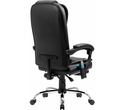 Кресло DEFENDER (64315) CARDINAL черный,PU,7 вибро,подножка