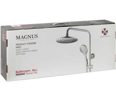 Душевой комплект MAGNUS 8476 Тропический душ с двумя круглыми лейками овальный латунный корпус цвет ХРОМ