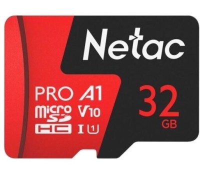 Карта памяти NETAC Карта памяти microSDHC UHS-I U1 P500 Eco 32 ГБ, 80 МБ/с, Class 10, NT02P500ECO-032G-S, 1 шт., без адаптера