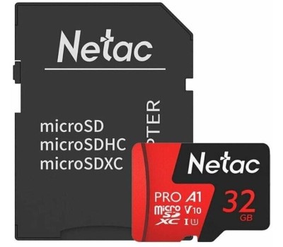 Карта памяти NETAC Карта памяти microSDHC UHS-I U1 P500 Eco 32 ГБ, 80 МБ/с, Class 10, NT02P500ECO-032G-S, 1 шт., без адаптера