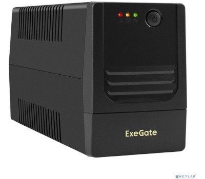 ИБП EXEGATE EX299493RUS ИБП Power NB-1000.LED.AVR.2SH.USB (1000VA/650W, LED, AVR, 2*Schuko, USB, батарея 12V 9Ah, Black)
