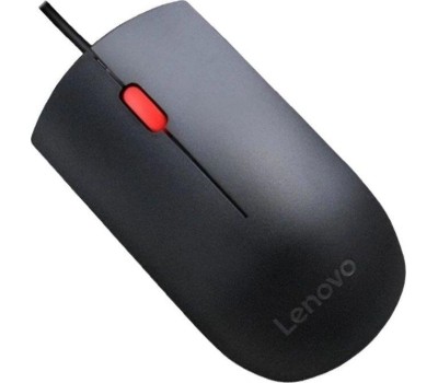 LENOVO Мышь проводная Essential, оптическая, USB, 1600dpi, черный [4y50r20863]